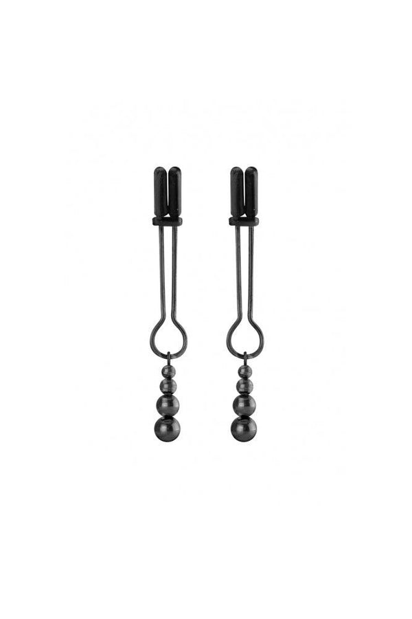 Ouch by Shots Toys - Teasing Nipple Clamps - Black - Stag Shop