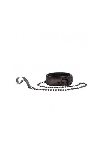 Ouch by Shots Toys - Elegant Collar & Leash - Grey - Stag Shop