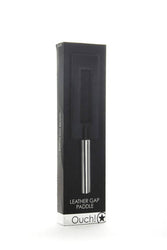 Ouch by Shots Toys - Leather Gap Paddle - Black - Stag Shop