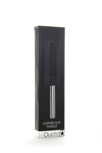 Ouch by Shots Toys - Leather Gap Paddle - Black - Stag Shop