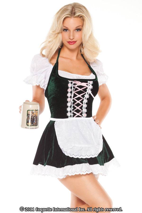 Coquette - M455 - Beer Gal Costume - Green/White - Stag Shop