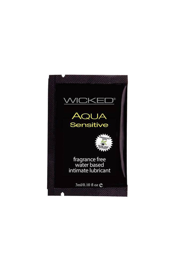 Wicked Sensual Care - Aqua Sensitive Water Based Lubricant - 3ml Foil Packet - Stag Shop