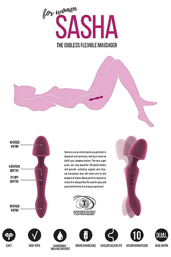 Shots Toys - Sasha - Double Ended Vibrator -  Purple - Stag Shop