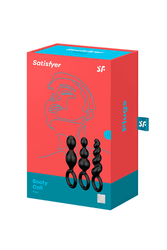 Satisfyer - Booty Call 3-Piece Plug Set - Black - Stag Shop