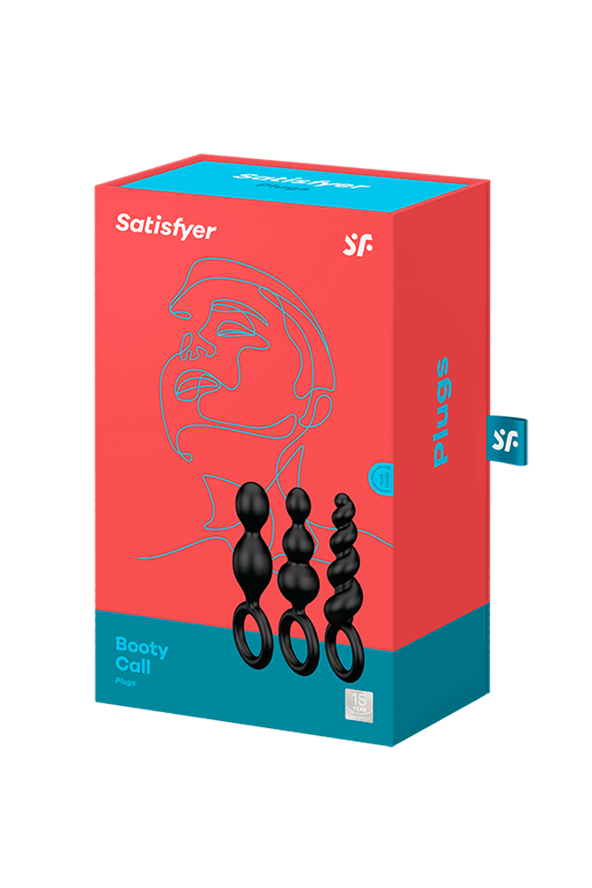Satisfyer - Booty Call 3-Piece Plug Set - Black - Stag Shop