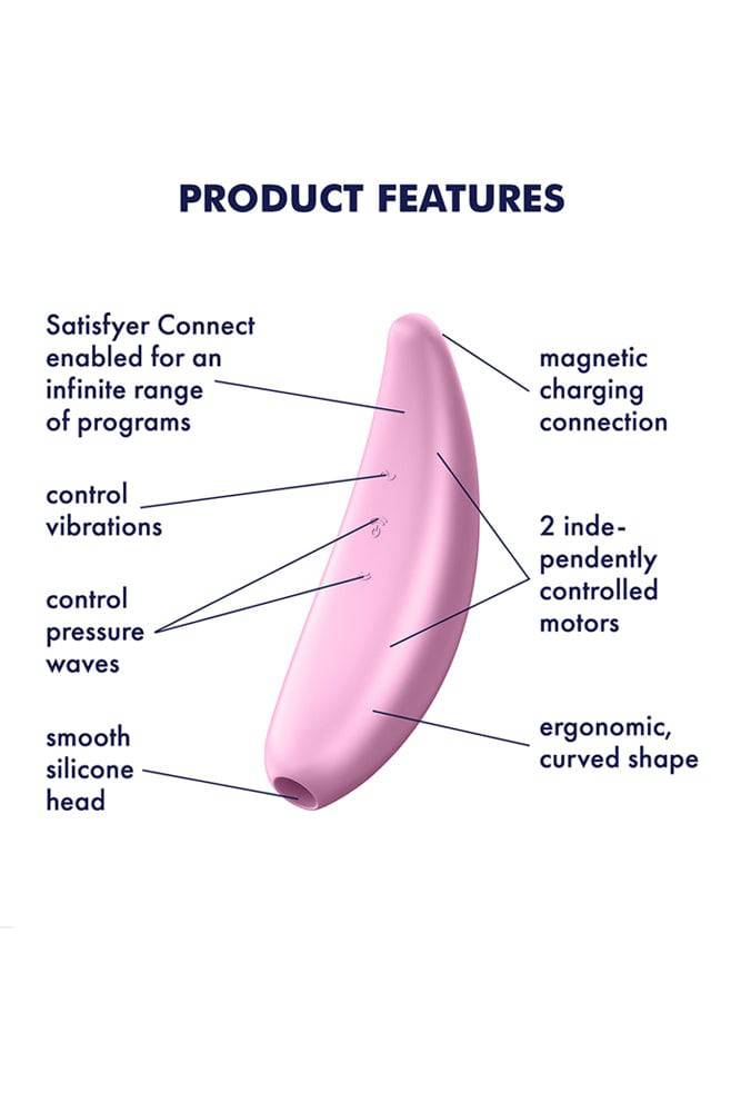 Satisfyer - Curvy 3 Plus Bluetooth Clitoral Stimulator - Pink - Stag Shop