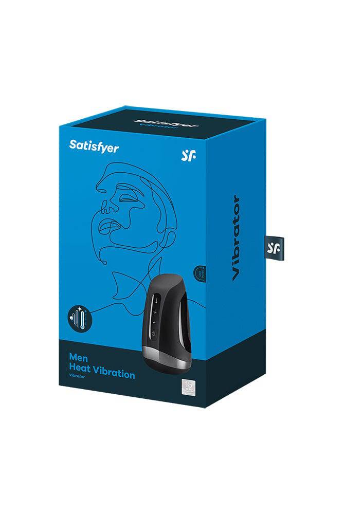 Satisfyer - Men's Heating & Vibrating Masturbator - Black - Stag Shop