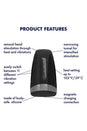 Satisfyer - Men's Heating & Vibrating Masturbator - Black - Stag Shop