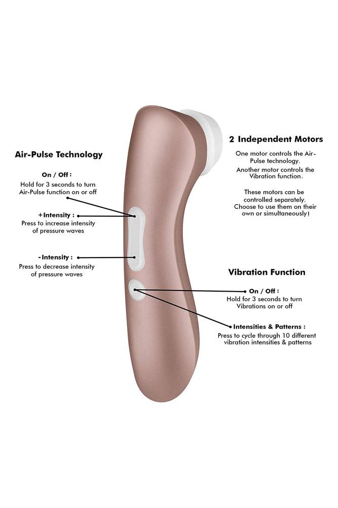 Satisfyer - Pro 2+ Vibration Clitoral Stimulator - Rose Gold - Stag Shop