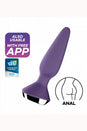 Satisfyer - Plug-ilicious 1 - Vibrating Bluetooth Anal Plug - Purple - Stag Shop