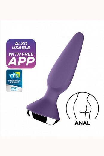 Satisfyer - Plug-ilicious 1 - Vibrating Bluetooth Anal Plug - Purple - Stag Shop