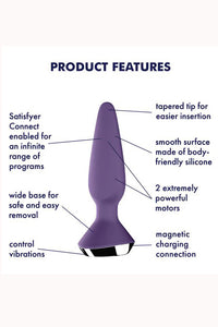 Thumbnail for Satisfyer - Plug-ilicious 1 - Vibrating Bluetooth Anal Plug - Purple - Stag Shop