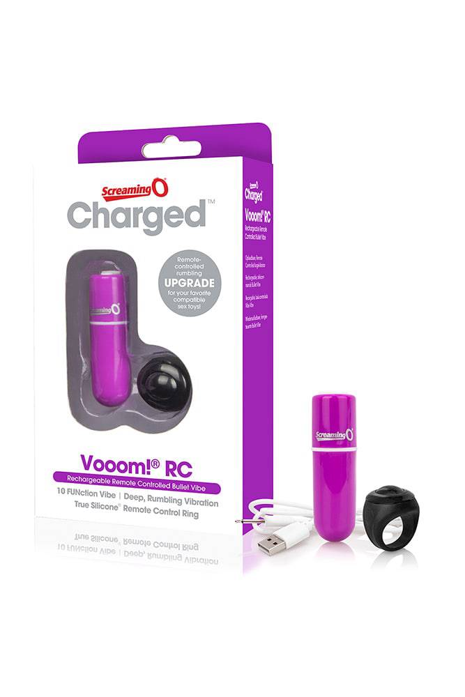 Screaming O - Charged - Vooom Remote Controlled Rechargeable Bullet - Purple - Stag Shop