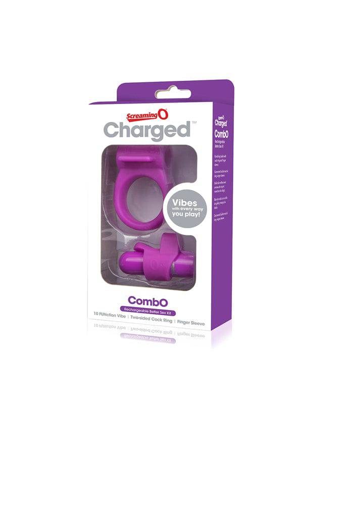 Screaming O - Charged - Combo Kit - Cock Ring & Bullet Kit - Purple - Stag Shop