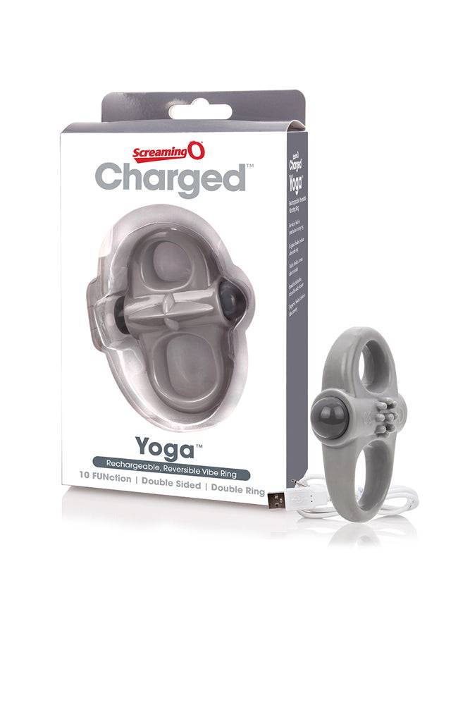 Screaming O - Charged - Yoga Rechargeable Vibrating Cock Ring - Grey - Stag Shop
