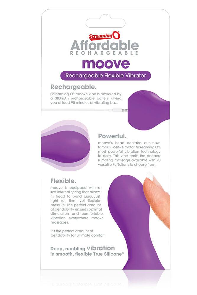 Screaming O - Charged - Moove Discreet Rechargeable Vibrator - Purple - Stag Shop