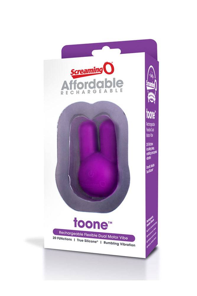 Screaming O - Charged - Toone Rechargeable Dual Tipped Vibrator - Purple - Stag Shop