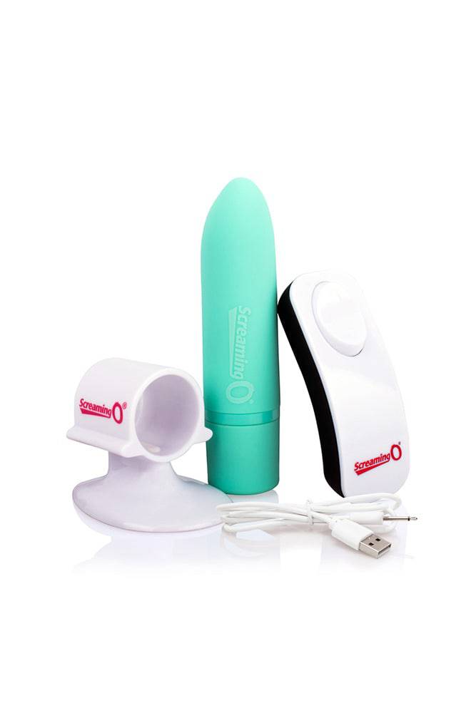 Screaming O - Charged - Positive Remote Control Bullet Vibrator - Mint Green - Stag Shop