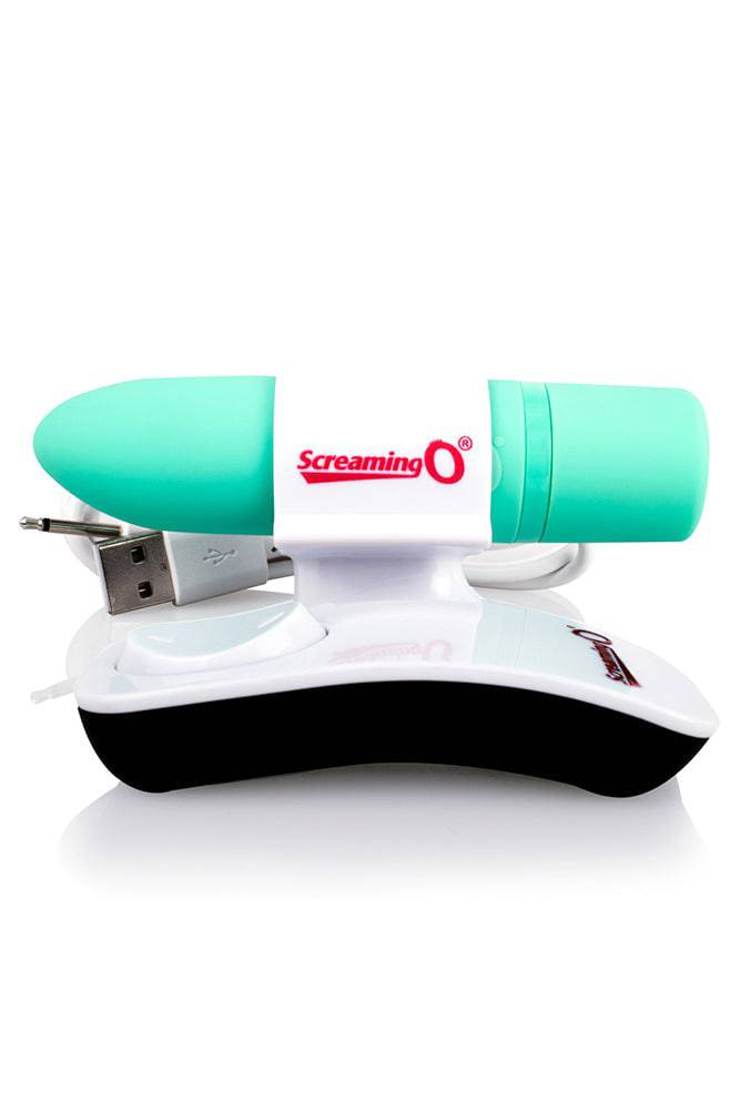 Screaming O - Charged - Positive Remote Control Bullet Vibrator - Mint Green - Stag Shop