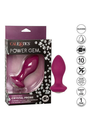 Cal Exotics - Power Gem - Vibrating Crystal Probe - Burgundy - Stag Shop