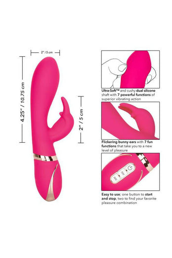 Cal Exotics - Jack Rabbit Signature - Silicone Ultra-Soft Rabbit Vibrator - Pink - Stag Shop