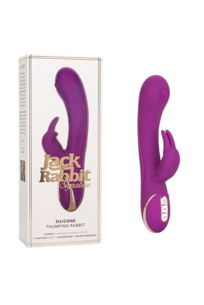 Cal Exotics - Jack Rabbit Signature - Silicone Thumping Rabbit Vibrator - Purple - Stag Shop