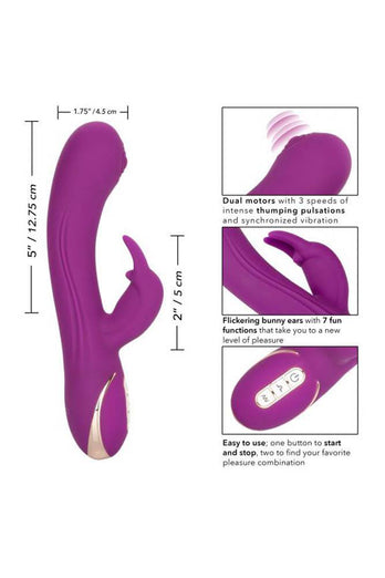Cal Exotics - Jack Rabbit Signature - Silicone Thumping Rabbit Vibrator - Purple - Stag Shop