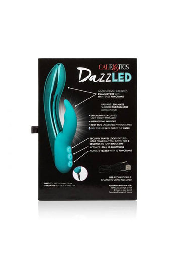 Cal Exotics - Dazz-LED - Brilliance LED Dual Vibrator - Teal - Stag Shop