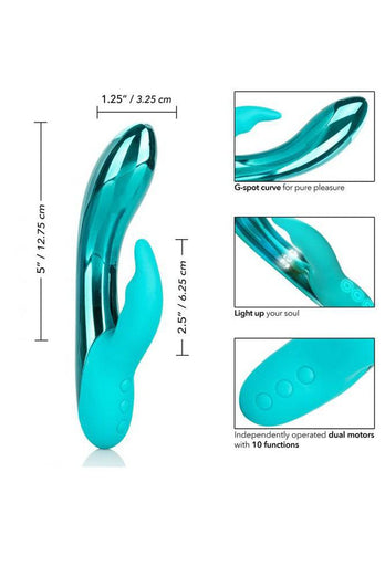 Cal Exotics - Dazz-LED - Brilliance LED Dual Vibrator - Teal - Stag Shop