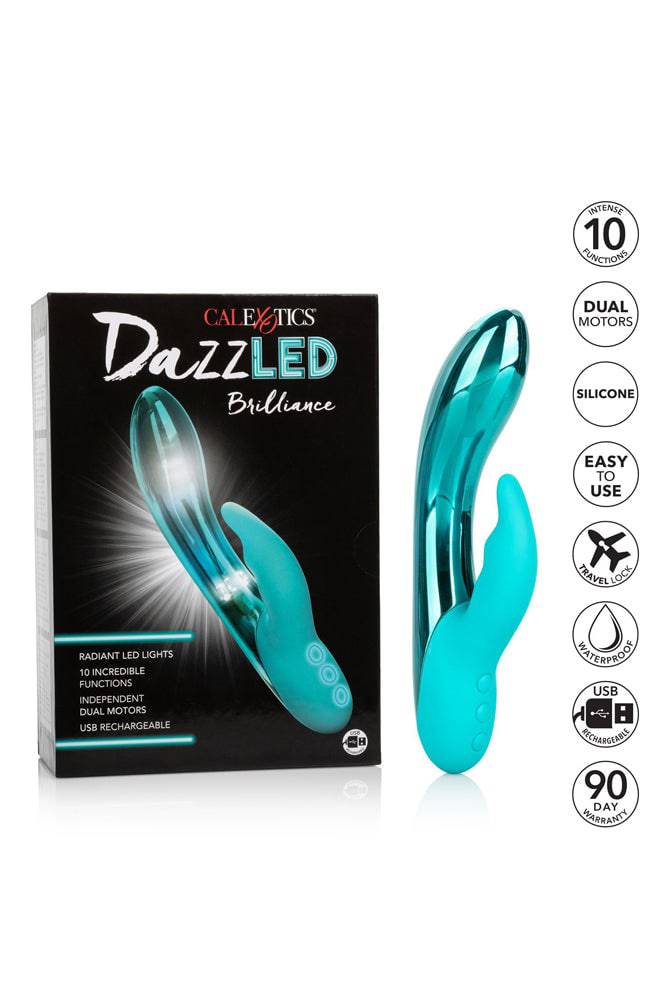 Cal Exotics - Dazz-LED - Brilliance LED Dual Vibrator - Teal - Stag Shop