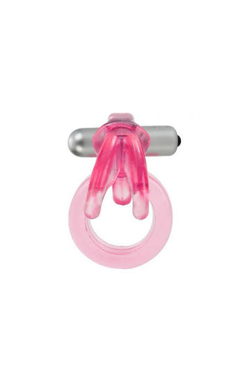 Cal Exotics - Couples Enhancer - Triple Clit Flicker Cock Ring - Pink - Stag Shop