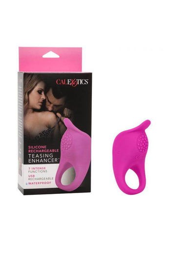 Cal Exotics - Couples Enhancer - Silicone Rechargeable Teasing Cock Ring - Pink - Stag Shop