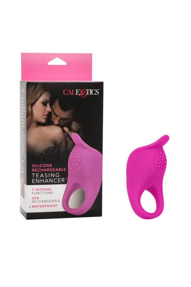 Cal Exotics - Couples Enhancer - Silicone Rechargeable Teasing Cock Ring - Pink - Stag Shop