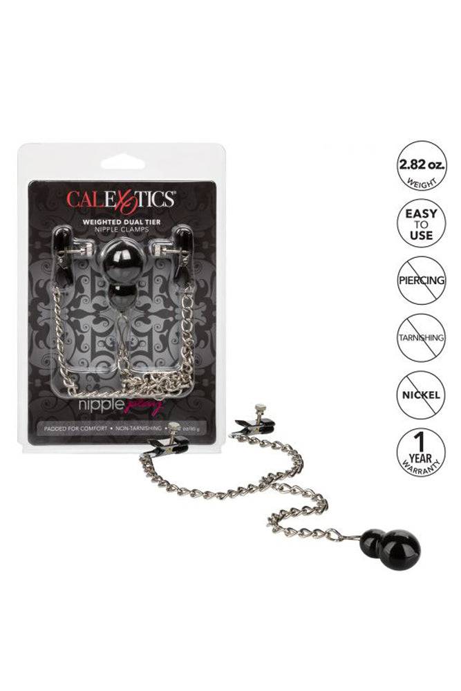 Cal Exotics - Nipple Play - Weighted Dual Tier Nipple Clamps - Stag Shop