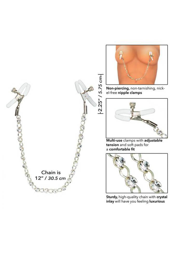 Cal Exotics - Nipple Play - Crystal Chain Nipple Clamps - Stag Shop