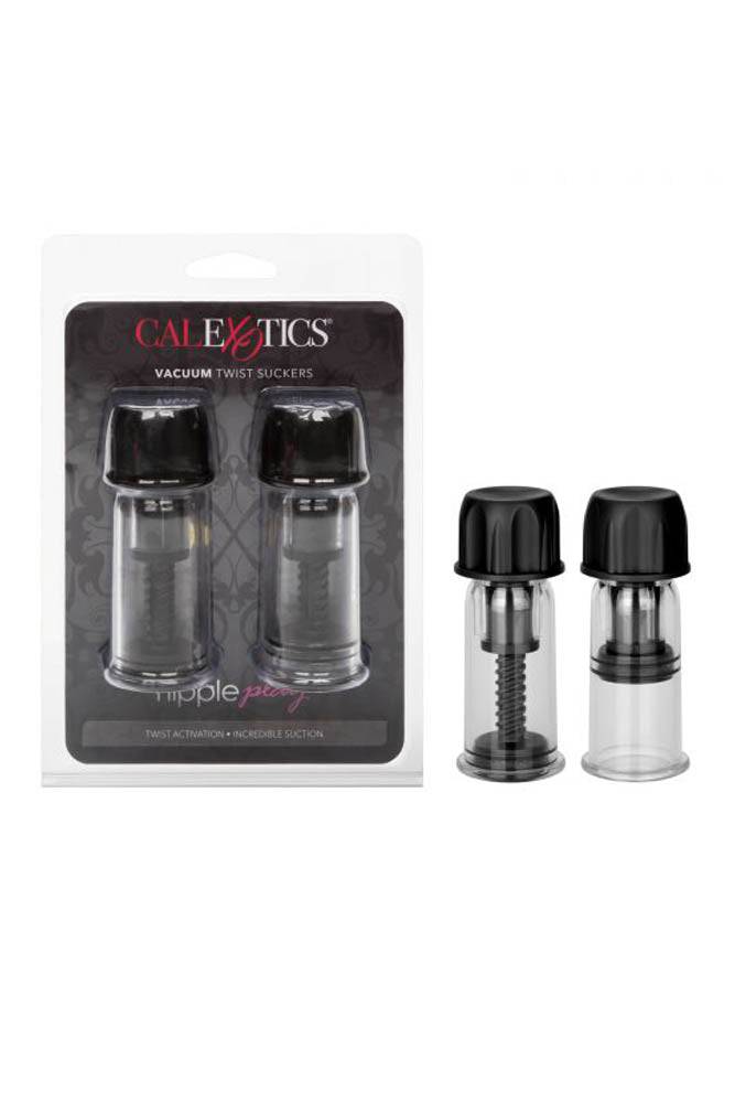 Cal Exotics - Nipple Play - Vacuum Twist Suckers - Black - Stag Shop