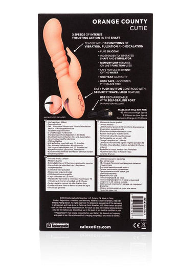 Cal Exotics - California Dreaming - Orange County Cutie Thrusting Vibrator - Orange - Stag Shop