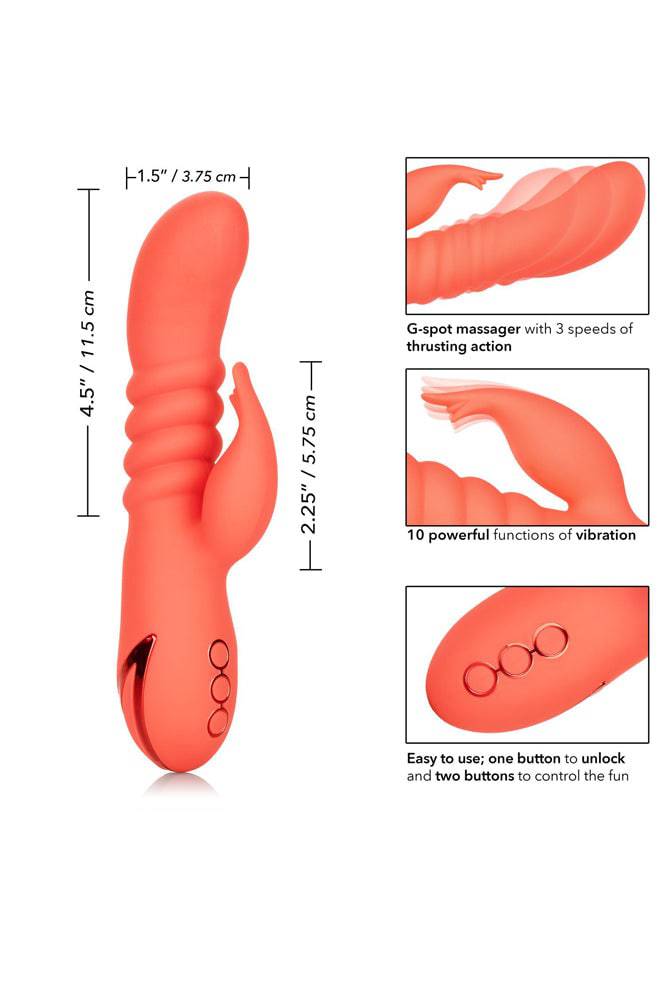 Cal Exotics - California Dreaming - Orange County Cutie Thrusting Vibrator - Orange - Stag Shop