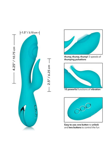 Cal Exotics - California Dreaming - Santa Monica Starlet Dual Vibrator - Teal - Stag Shop