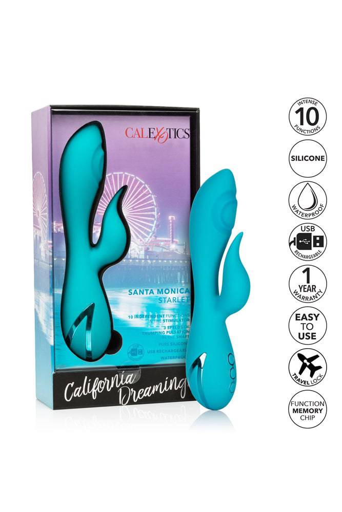 Cal Exotics - California Dreaming - Santa Monica Starlet Dual Vibrator - Teal - Stag Shop