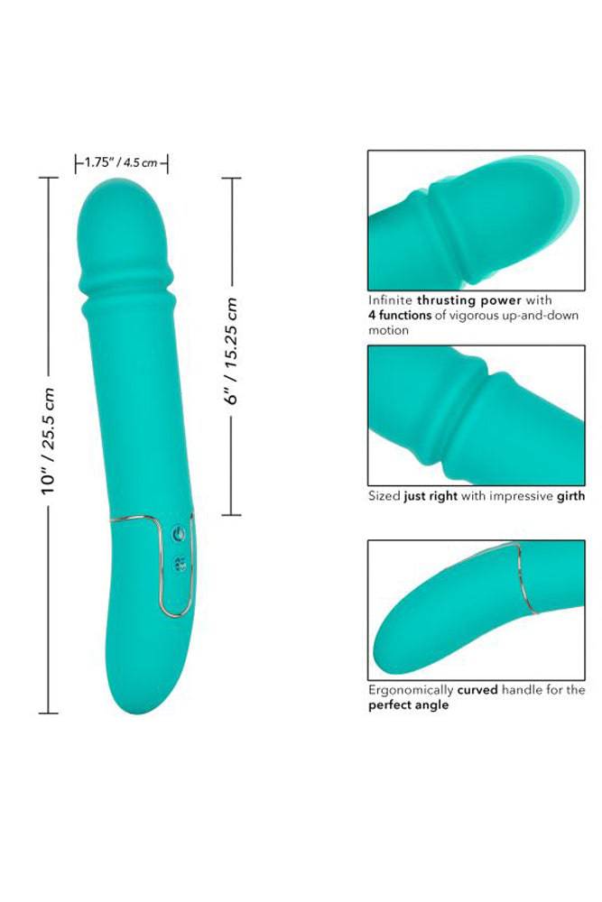Cal Exotics - Shameless - Flirt Thrusting Vibrator - Teal - Stag Shop