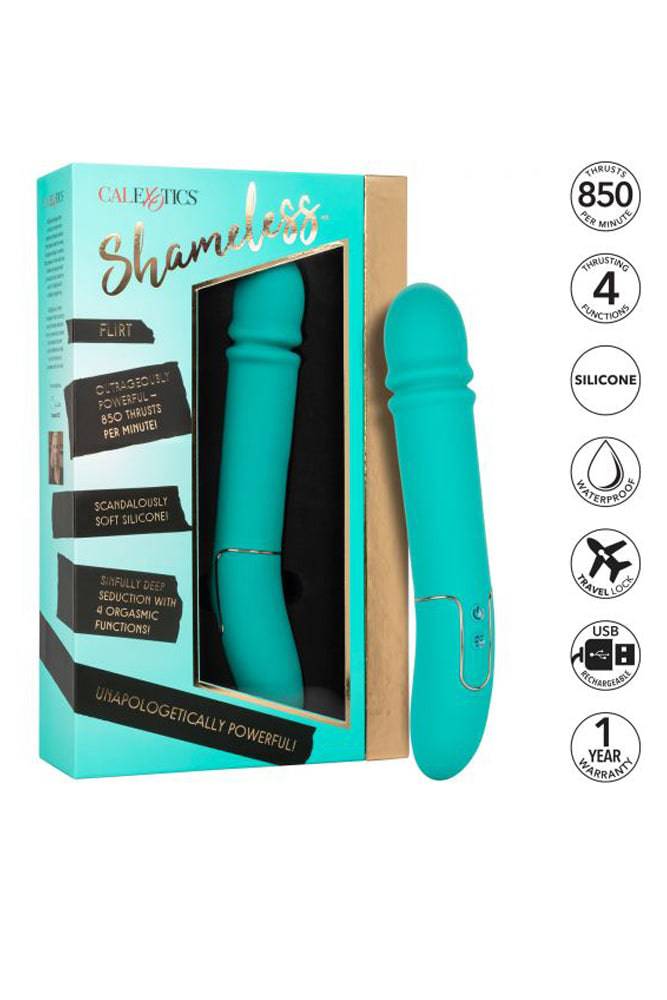 Cal Exotics - Shameless - Flirt Thrusting Vibrator - Teal - Stag Shop
