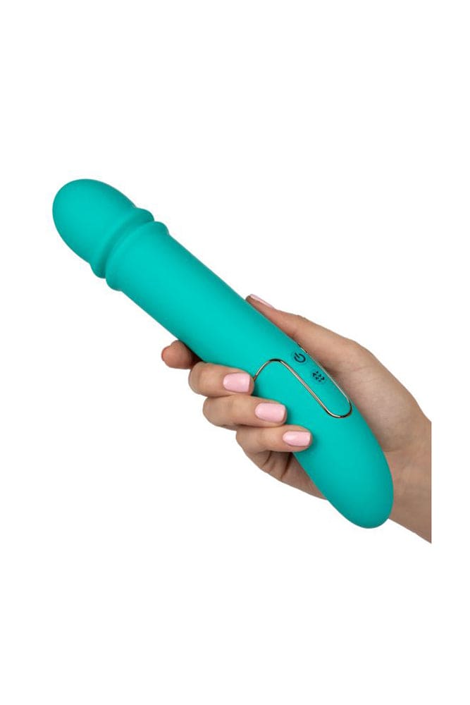 Cal Exotics - Shameless - Flirt Thrusting Vibrator - Teal - Stag Shop