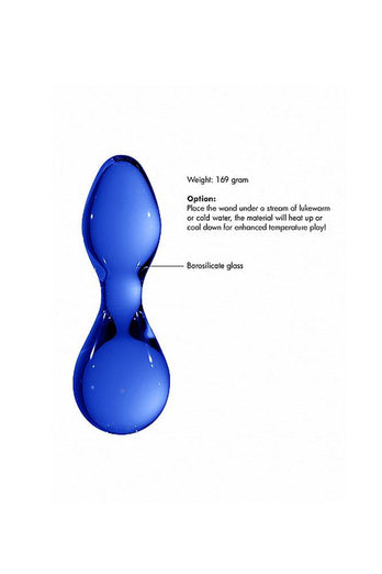 Shots Toys - Chrystalino - Seed Glass Butt Plug - Blue - Stag Shop