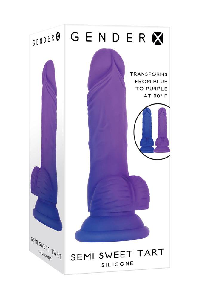 Evolved - Gender X - Semi Sweet Tart Dildo - Blue/Purple - Stag Shop