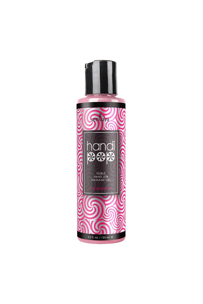 Sensuva - HandiPop Edible Handjob Massage Gel - 4.2oz - Strawberry - Stag Shop