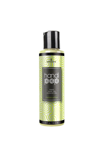 Sensuva - HandiPop Edible Handjob Massage Gel - 4.2oz - Green Apple - Stag Shop