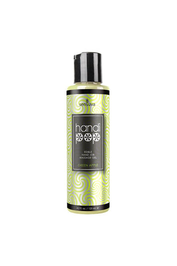 Sensuva - HandiPop Edible Handjob Massage Gel - 4.2oz - Green Apple - Stag Shop