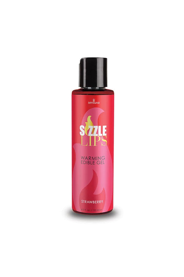 Sensuva - Sizzle Lips Edible Warming Gel - 4.2oz - Strawberry - Stag Shop