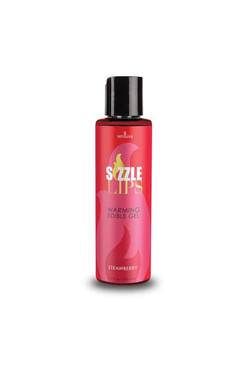 Sensuva - Sizzle Lips Edible Warming Gel - 4.2oz - Strawberry - Stag Shop